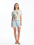 LC Waikiki Crew Neck Printed Short Sleeve Women's T-shirt